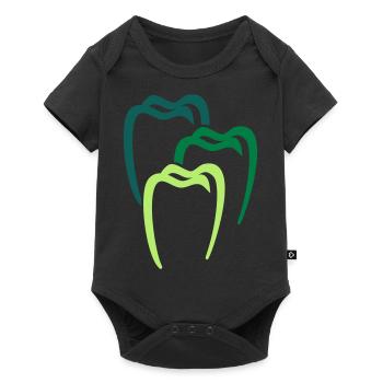 Zahn 4 Zahnarzt Dental Dentist - Baby Premium Kurzarmbody - Schwarz - Vorne