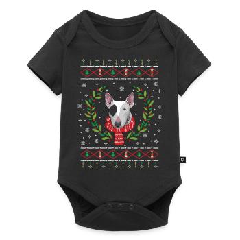 Bull Terrier Ugly Christmas Jumper - Body à manches courtes Premium Bébé - noir - Devant
