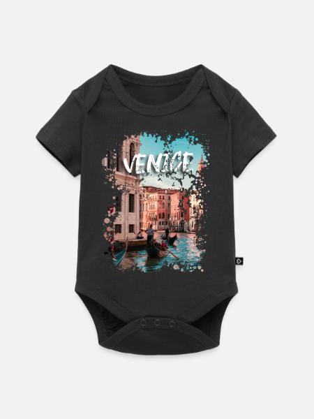 VENICE - ITALY - Baby Premium Kurzarmbody - Schwarz