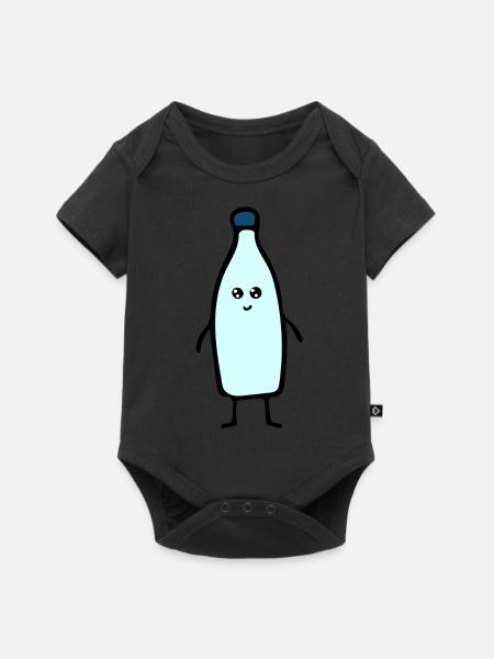 Flasche - Baby Premium Kurzarmbody - Schwarz