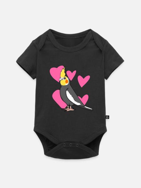 Nymphensittich - Baby Premium Kurzarmbody - Schwarz