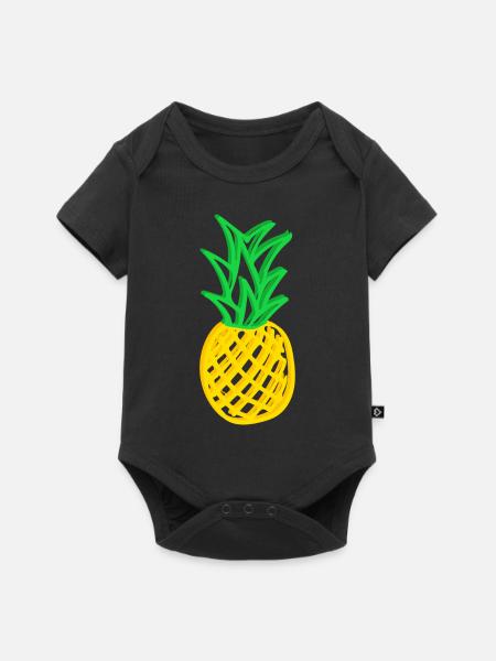 Ananas - Baby Premium Kurzarmbody - Schwarz