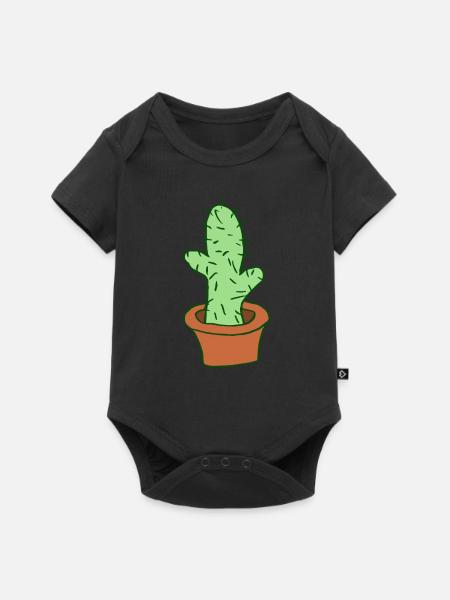 Kaktus - Baby Premium Kurzarmbody - Schwarz