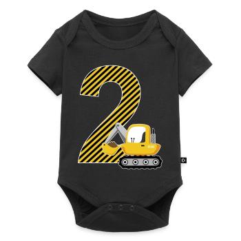 2ème cadeau d'anniversaire pelle numéro 2 ans garçon - Body à manches courtes Premium Bébé - noir - Devant