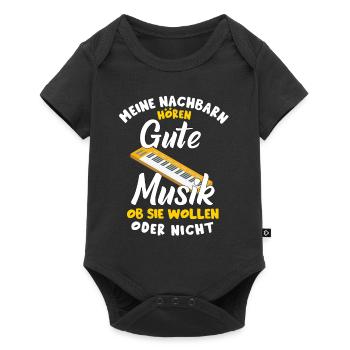 Meine Nachbarn hören gute Musik Keyboard - Baby Premium Kurzarmbody - Schwarz - Vorne