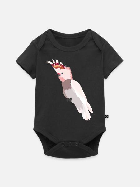 Papagei - Rosa Kakadu - Baby Premium Kurzarmbody - Schwarz