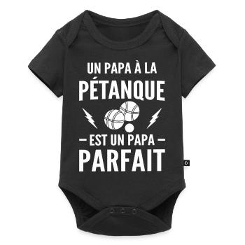 Un papa à la pétanque est un papa parfait - Body à manches courtes Premium Bébé - noir - Devant