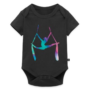 Aerial Yoga - Baby Premium Kurzarmbody - Schwarz - Vorne