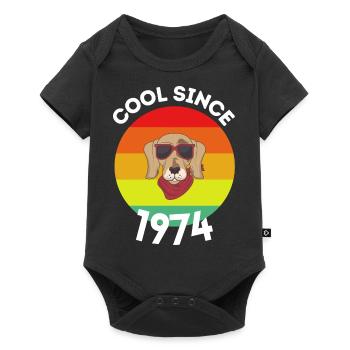 Retro Dogs Cadeau Cool DePuis 1974 48ème Anniversaire - Body à manches courtes Premium Bébé - noir - Devant