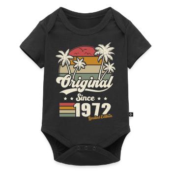 Cadeau d'anniversaire femme homme vintage 1972 - Body à manches courtes Premium Bébé - noir - Devant