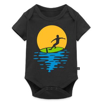 Evening Sun Surfer - Baby Premium short-sleeve bodysuit - black - Front