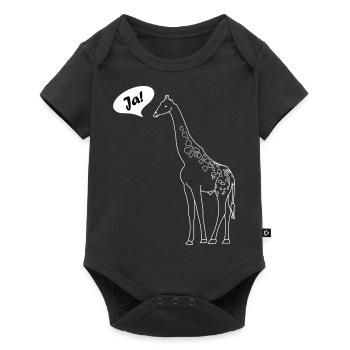 Ja mit Giraffe lustiger Comic für Ja-sager - Baby Premium Kurzarmbody - Schwarz - Vorne