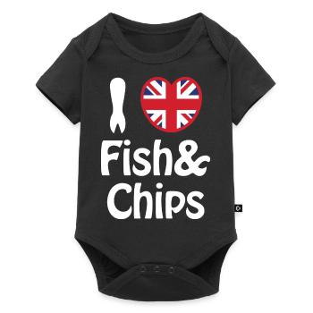 I Heart [Love] Fish & Chips - Baby Premium short-sleeve bodysuit - black - Front