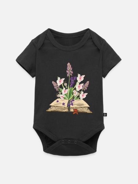 Widblumen - Kräuter - Baby Premium Kurzarmbody - Schwarz