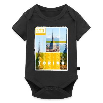 Turin Turin Turin Italie Ville Skyline Vacances Amour - Body à manches courtes Premium Bébé - noir - Devant