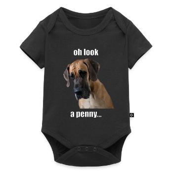 Oh look, a penny... - Baby Premium Kurzarmbody - Schwarz - Vorne