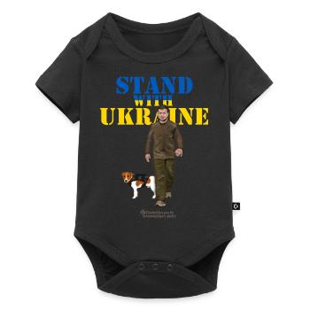 Ukraine Zelensky Patron Stand with Ukraine - Baby Premium short-sleeve bodysuit - black - Front