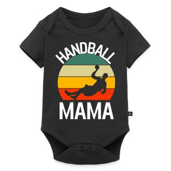 Retro Handball Mama - Baby Premium Kurzarmbody - Schwarz - Vorne
