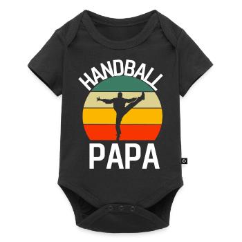 Handballspieler Papa Handballer Vater Handball - Baby Premium Kurzarmbody - Schwarz - Vorne