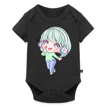 Kpop Anime Mädchen Finger Herz Saranghae Kawaii - Baby Premium Kurzarmbody - Schwarz - Vorne
