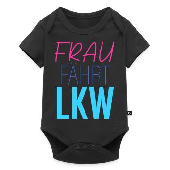 Frau fährt LKW - Baby Premium Kurzarmbody - Schwarz - Vorne