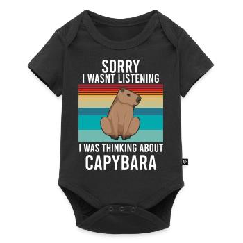 Capybara - Baby Premium Kurzarmbody - Schwarz - Vorne