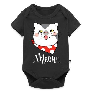 Mignon Kawaii drôle de chat disant miaulement - Body à manches courtes Premium Bébé - noir - Devant