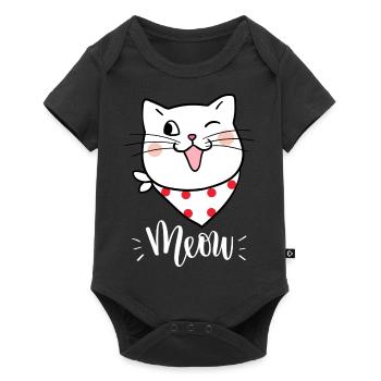 Mignon Kawaii drôle de chat disant miaulement - Body à manches courtes Premium Bébé - noir - Devant
