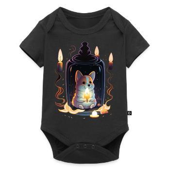 Corgi in a Bottle - Baby Premium Kurzarmbody - Schwarz - Vorne