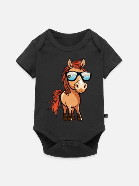 Pferd II - Baby Premium Kurzarmbody - Schwarz