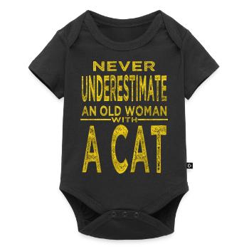 childbirth cat butt tshirts funny quote gift idea - Baby Premium Kurzarmbody - Schwarz - Vorne