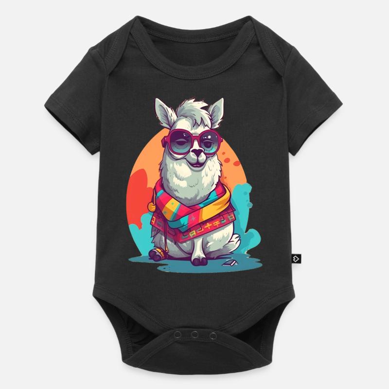 Pas de drame, juste du lama ! - Body à manches courtes Premium Bébé - noir