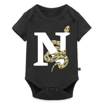 Letter n snake - Baby Premium short-sleeve bodysuit - black - Front