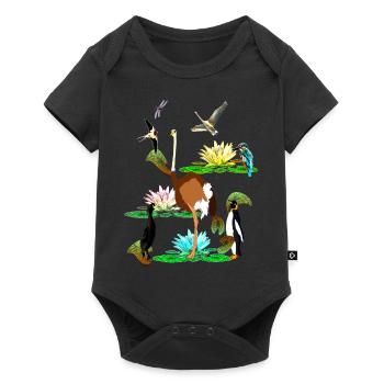 World of birds - Water lilies Schwabe Straus and Co. - Baby Premium short-sleeve bodysuit - black - Front