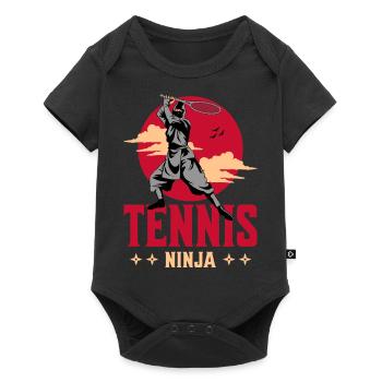 Padel Ninja Samouraï Raquette Japonaise Tennis - Body à manches courtes Premium Bébé - noir - Devant