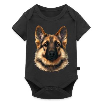 Chiot Berger Allemand Propriétaire Chien - Body à manches courtes Premium Bébé - noir - Devant