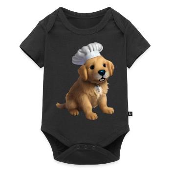 Golden Retriever Puppy Cooking Dogs Gastronom - Baby Premium short-sleeve bodysuit - black - Front
