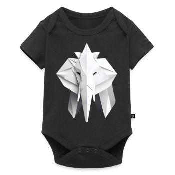 Origami Éléphant en papier - Body à manches courtes Premium Bébé - noir - Devant