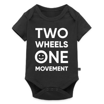 HappyBike - Two Wheels One Movement - white - Baby Premium Kurzarmbody - Schwarz - Vorne