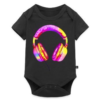 Casque Musiciens joueurs Chanteurs Écouter de la musique Chanter - Body à manches courtes Premium Bébé - noir - Devant