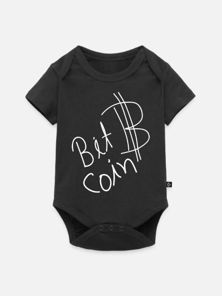 Crypto Bitcoin Trading - Baby Premium Kurzarmbody - Schwarz