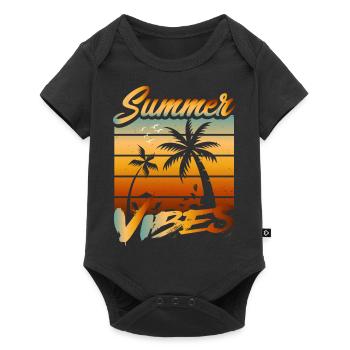 Plage de Vibes d’été - Body à manches courtes Premium Bébé - noir - Devant