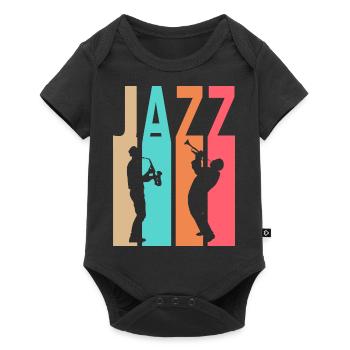 Deux saxophonistes - Musique Jazz - Body à manches courtes Premium Bébé - noir - Devant