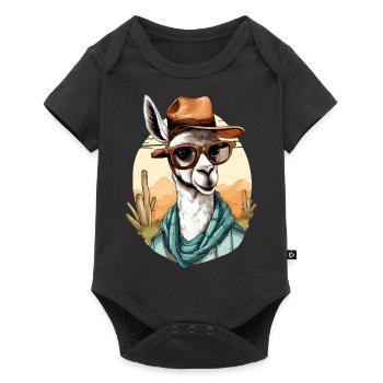 Goki the lama - Baby Premium short-sleeve bodysuit - black - Front
