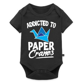 Accro aux grues en papier Devis pour un origami - Body à manches courtes Premium Bébé - noir - Devant