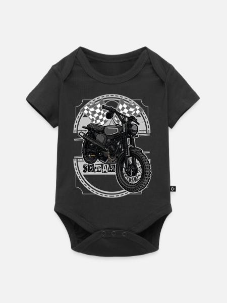 Schwalbe Scrambler // Illustration - Baby Premium Kurzarmbody - Schwarz