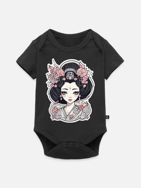 Geisha - Baby Premium Kurzarmbody - Schwarz