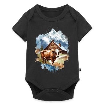 Zermatt, Matterhorn, Matterhorn mountain, hiker - Baby Premium short-sleeve bodysuit - black - Front