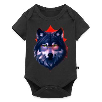 Wolf - Baby Premium short-sleeve bodysuit - black - Front