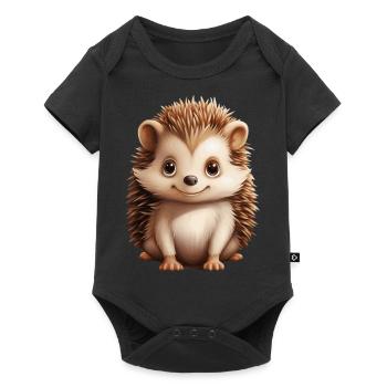 süßer kleiner Igel - Baby Premium Kurzarmbody - Schwarz - Vorne